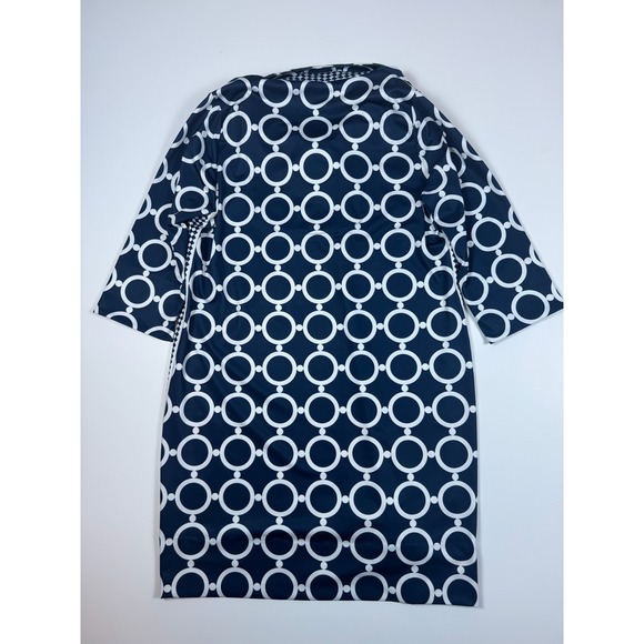 Gretchen Scott Navy White Circle Pattern Everyday Dress XL Preppy Boutique - Picture 8 of 12